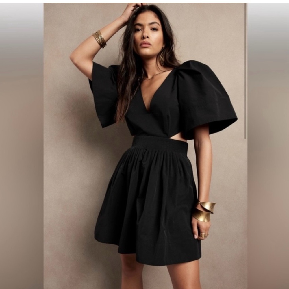 Elegant Black Back Cut Out Dress